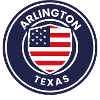 Arlington Texas Emblem with Flag
