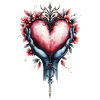 Blue hands hold ornate heart