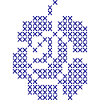 Blue Cross-Stitch Rose Pattern
