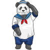 Chapeau de marin panda