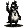 Punk Rock Penguin With Sunglasses