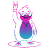 Cool Rock Penguin with Sunglasses