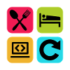 Essen, schlaf, Programm wiederholen, lustiger Zitatcode