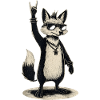 Rockender Fuchs mit Sonnenbrille Handzeichen