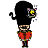 Garde royal anglais et son chat