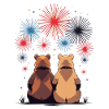Deux ours aux feux d’artifice