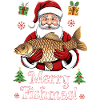 Angler Weihnachtspullover Merry Fishmas Karpfen