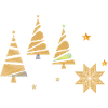 Golden Christmas Trees