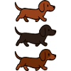 Running Dachshund Pattern Dog Illustration