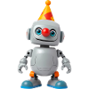 Little robot with party hat