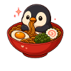 Penguin with noodles ramen kawaii penguin
