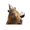 Capybara im Party Modus mit Wein