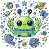 Galactic Alien Peace Sign