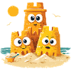 Beach Castles Trio with Face