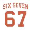 Six Seven 67 Vintage College Number Meme