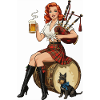 Scottish Kilt Pin-Up Beer and Pipes