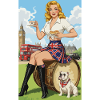British Pin-up with Bulldog and London