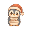 Snow Penguin Christmas Greeting