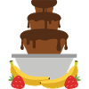 Chocolate fountain with fruits