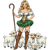 Dirndl Shepherdess and Lambs