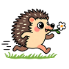Igel mit einer Blume