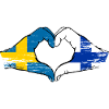 Sweden Finland Flag Heart Hands used