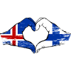 Iceland Finland Flag Hands Heart Shape