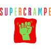 Pugno verde su sfondo rosso multicolore
