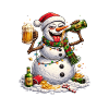 Schneemann-Party mit Sektglanz