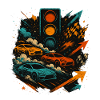 Racing Car Shirt, Tuning Racing Motif