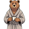 Bear with coffee