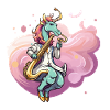 Saxophoniste licorne pastel