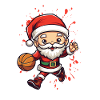 Christmas Basketball Santa