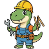 Dino construction worker with tools