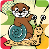 Otter on Snail – Pop Art