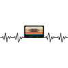 Cassette Retro ECG Heartbeat