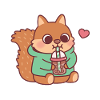 Cute Squirrel Loves Boba Tea
