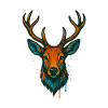 Deer Head Neon Art