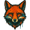 Fuchs im Neon-Graffiti
