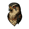 Falcon portrait in golden brown