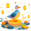 Duck on citrus slice