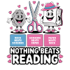 Nothing Beats Reading Cartoon Motif