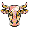 Bohemian pastel floral cow