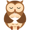 Cozy Sleeping Owl with Coffee