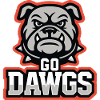Go Dawgs Bulldog Mascot Football Design