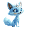 Little Blue Fox with Sapphire Headband