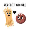 Happy Spaghetti and Meatball Friends Illustration
