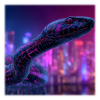 Cyberpunk Snake Neon Night City Design