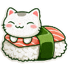 Kawaii Sushi Cat en Roll