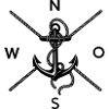 Anchor rope silhouette on black